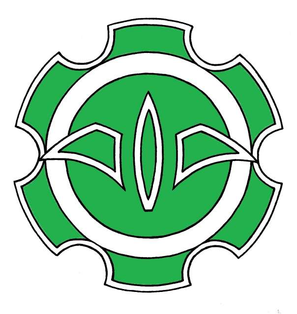 周囲には、6つの学年の全児童が手をつないで友情の輪をつくっている姿を表しています。 周囲には、6つの学年の全児童が手をつないで友情の輪をつくっている姿を表しています。